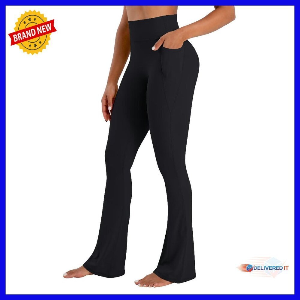 High Waist Flare Leggings with Pockets Tummy Control Yoga Pants